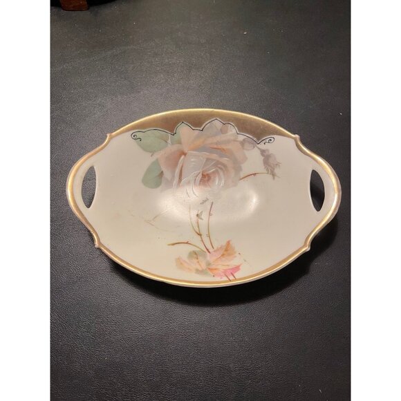 Bavarian China Two Handled Porcelain Rose Dishes - Picture 2 of 6